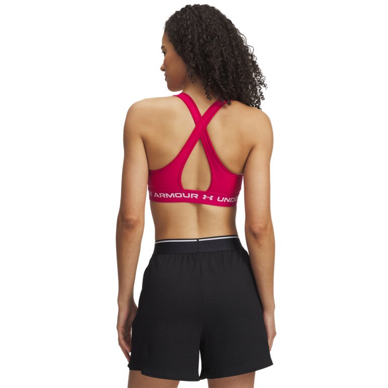 Biustonosz treningowy Under Armour Crossback Mid Bra - różowy