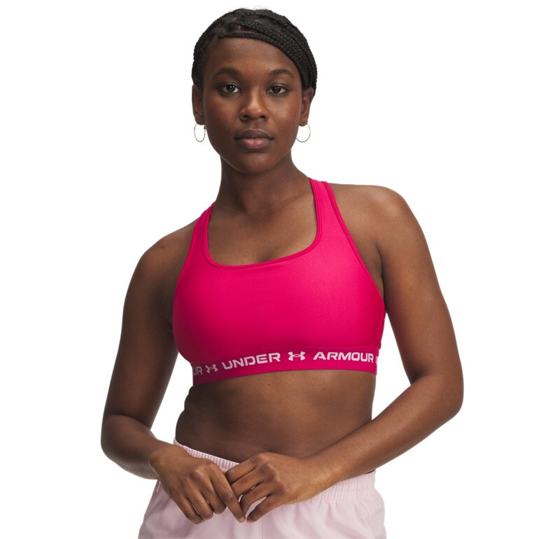 Biustonosz treningowy Under Armour Crossback Mid Bra - różowy