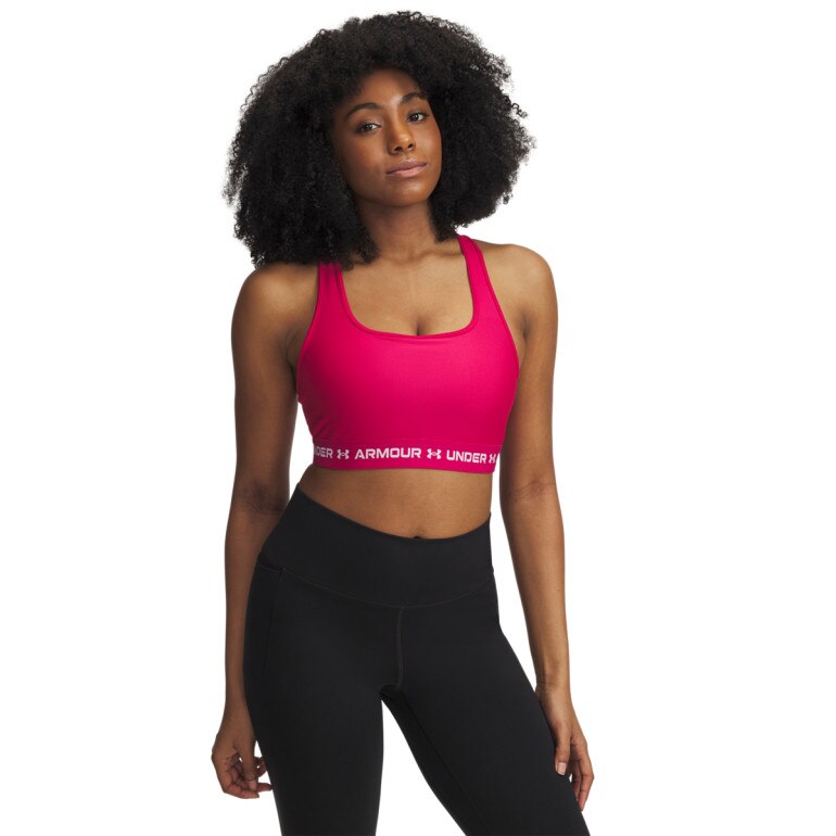 Biustonosz treningowy Under Armour Crossback Mid Bra - różowy