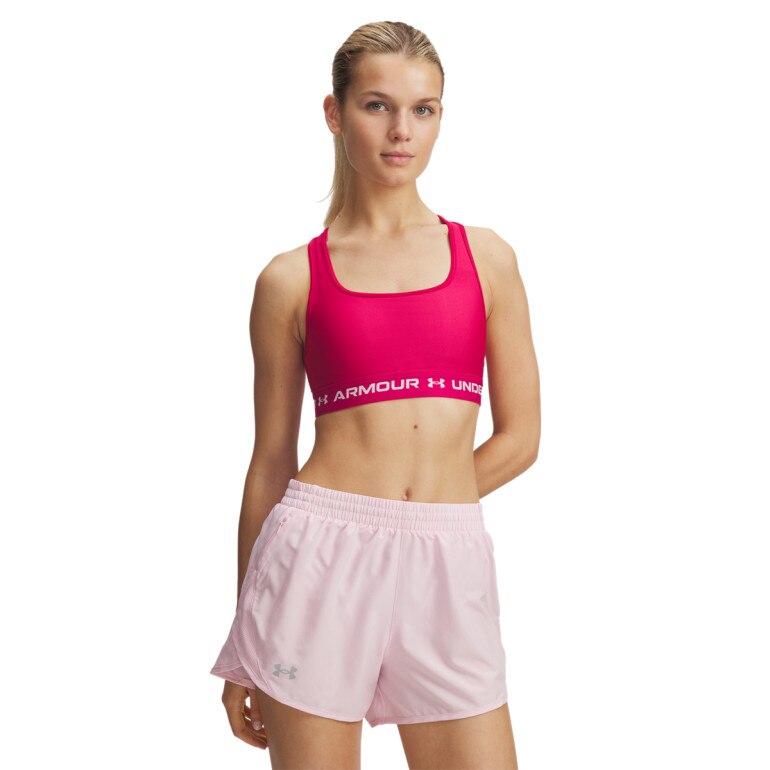 Biustonosz treningowy Under Armour Crossback Mid Bra - różowy