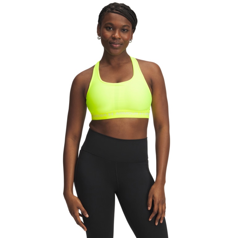 Biustonosz treningowy Under Armour Crossback Mid Bra - żółty