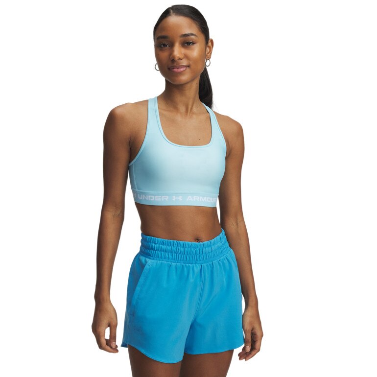 Biustonosz treningowy Under Armour Crossback Mid Bra - niebieski