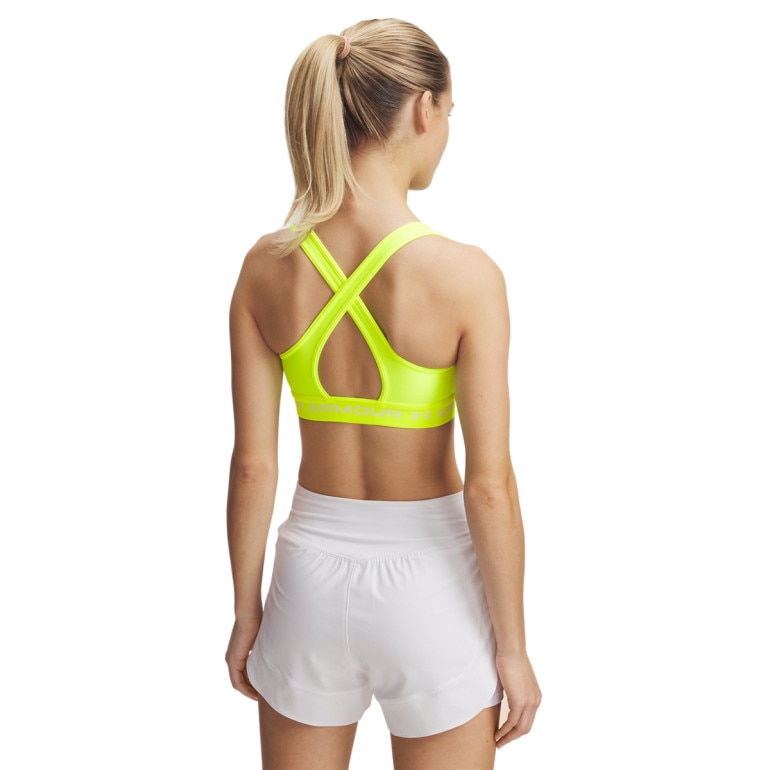 Biustonosz treningowy Under Armour Crossback Mid Bra - żółty