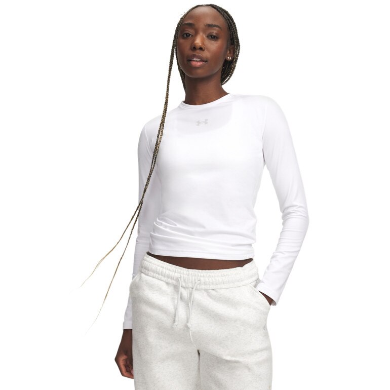 Damska bluza treningowa bez kaptura Under Armour UA ColdGear Crew - biała