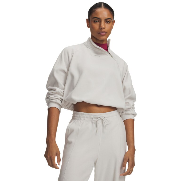 Damska bluza treningowa Under Armour UA Performance Fleece QZ - kremowa