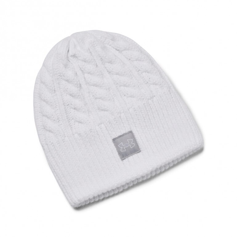 Damska czapka zimowa Under Armour Halftime Cable Knit Beanie - biała