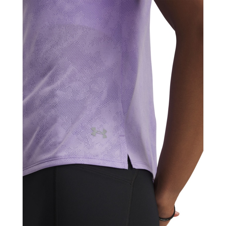 Damska koszulka do biegania Under Armour UA Launch Jacquard SS - fioletowa