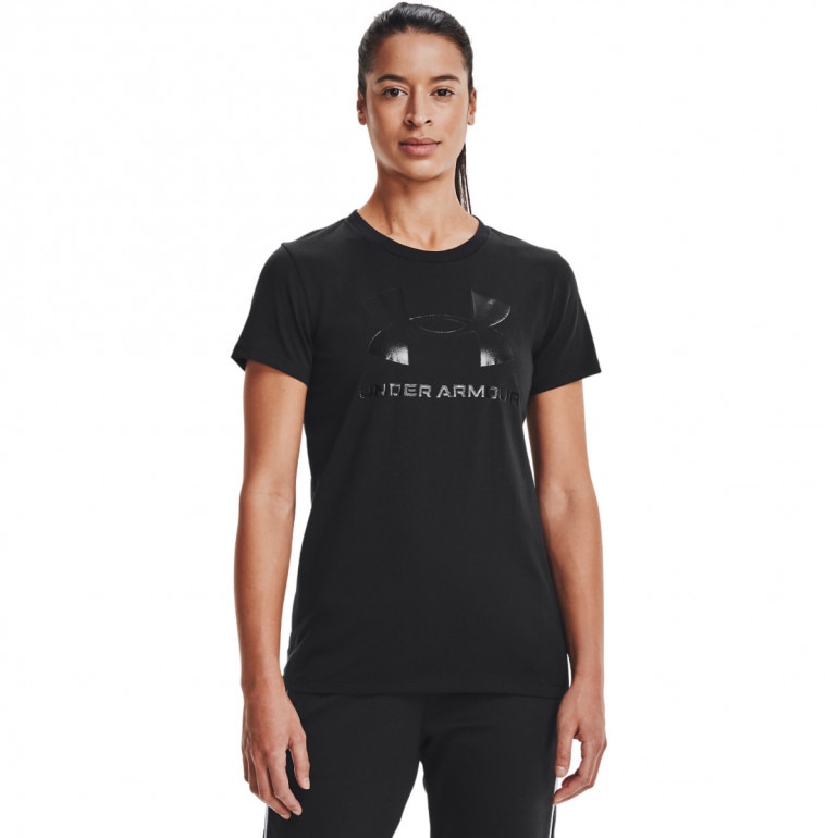 Damska koszulka z nadrukiem Under Armour UA Rival Logo SS - czarna