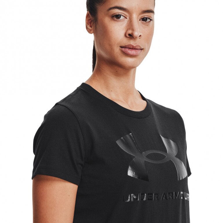 Damska koszulka z nadrukiem Under Armour UA Rival Logo SS - czarna