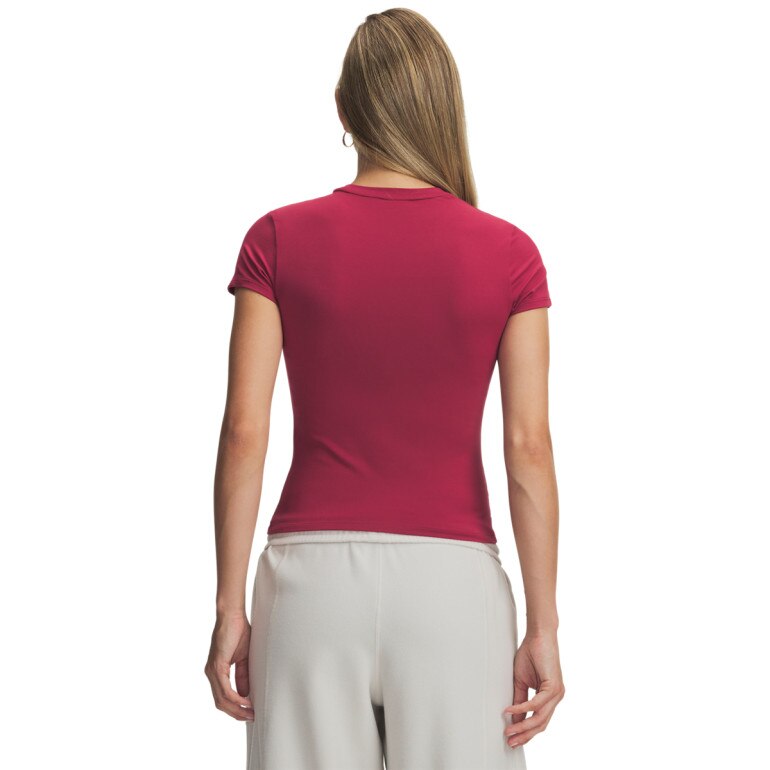 Damska koszulka treningowa Under Armour Motion Fitted SS - burgundowa