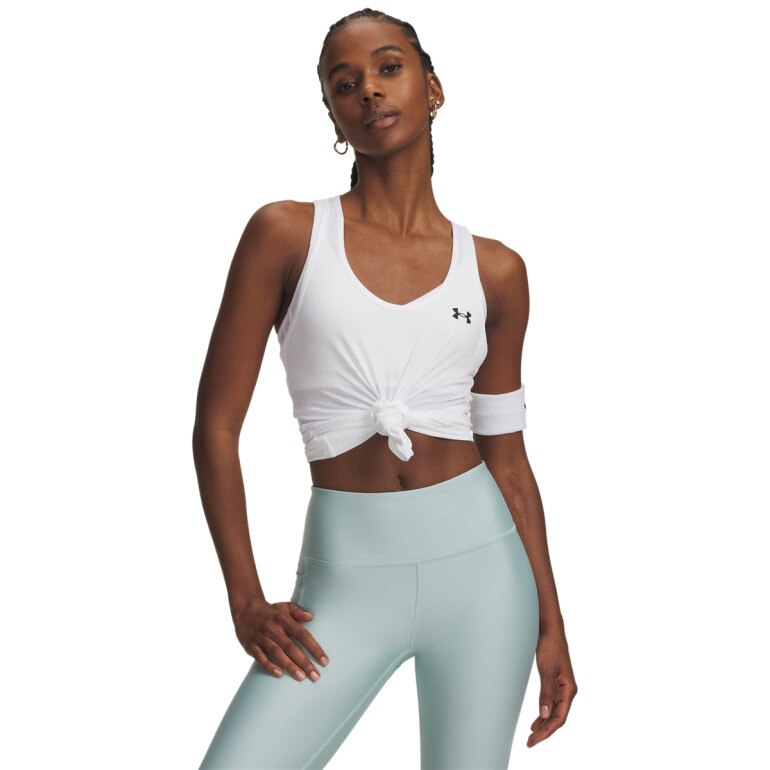 Damska koszulka treningowa Under Armour Tech Mesh Racer Tank - biała
