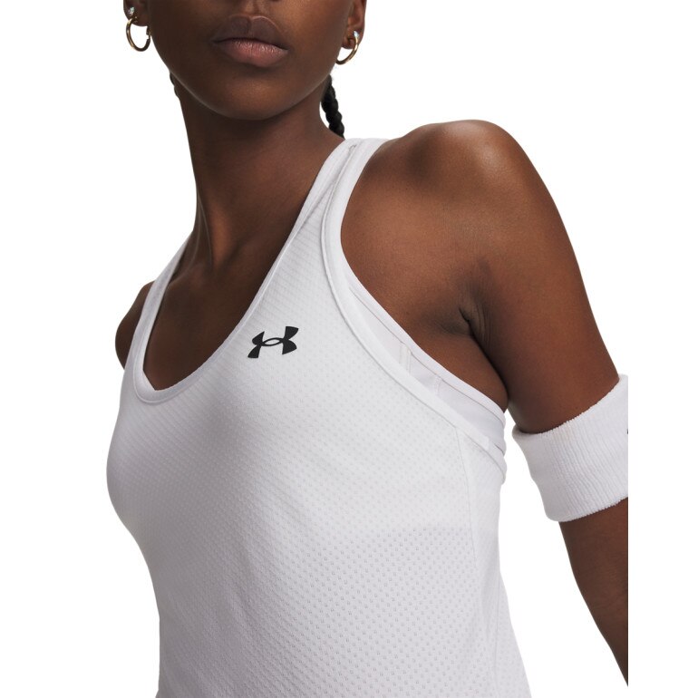 Damska koszulka treningowa Under Armour Tech Mesh Racer Tank - biała