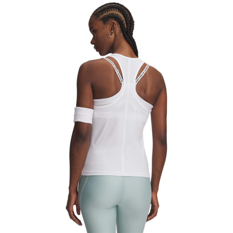 Damska koszulka treningowa Under Armour Tech Mesh Racer Tank - biała