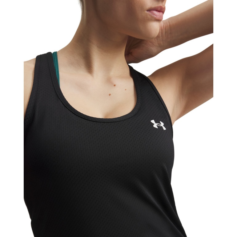 Damska koszulka treningowa Under Armour Tech Mesh Racer Tank - czarna