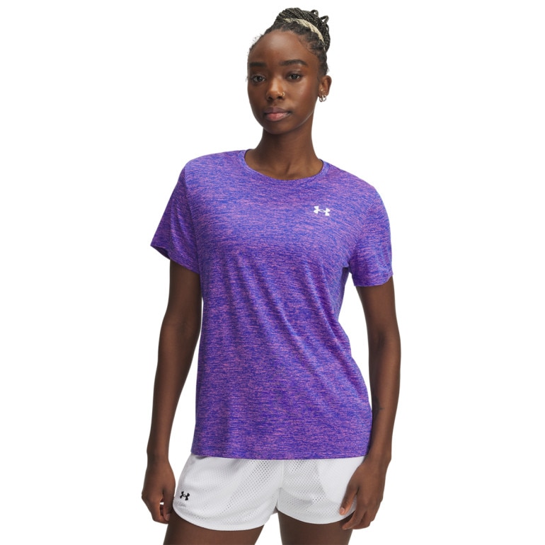 Damska koszulka treningowa Under Armour Tech SSC- Twist - fioletowa