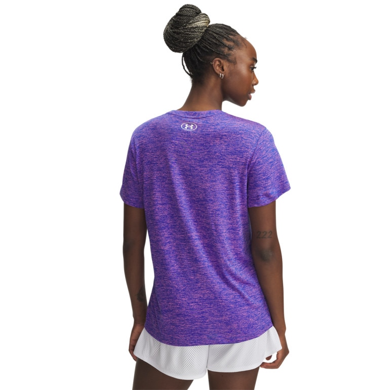Damska koszulka treningowa Under Armour Tech SSC- Twist - fioletowa