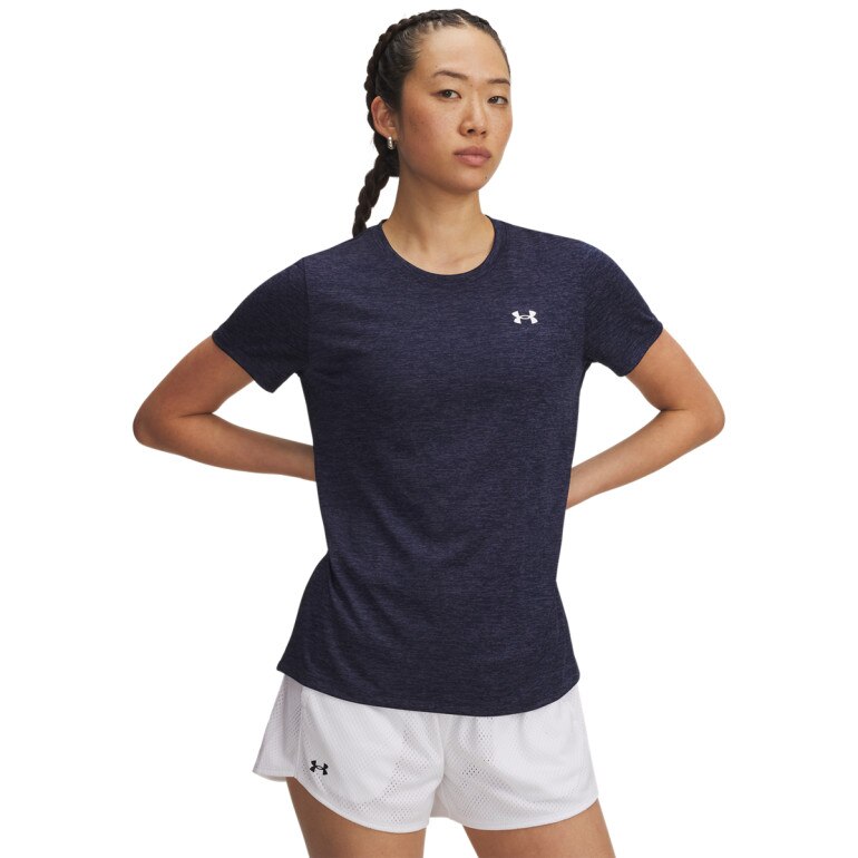 Damska koszulka treningowa Under Armour Tech SSC- Twist - granatowa