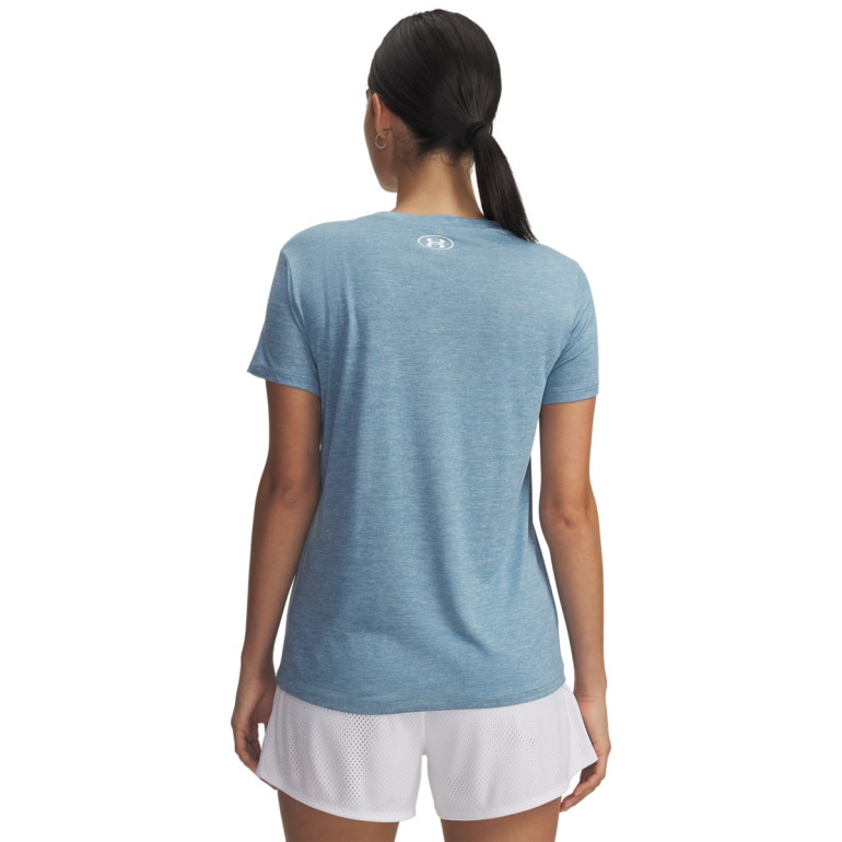 Damska koszulka treningowa Under Armour Tech SSV- Twist - niebieska