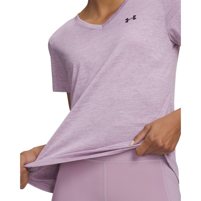 Damska koszulka treningowa Under Armour Tech SSV- Twist - różowa
