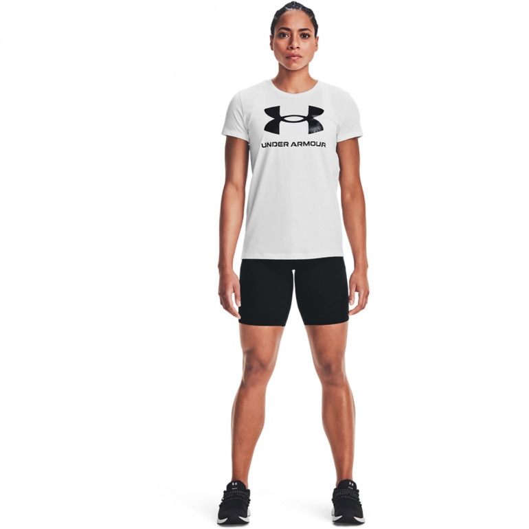 Damska koszulka z nadrukiem Under Armour UA Rival Logo SS - biała