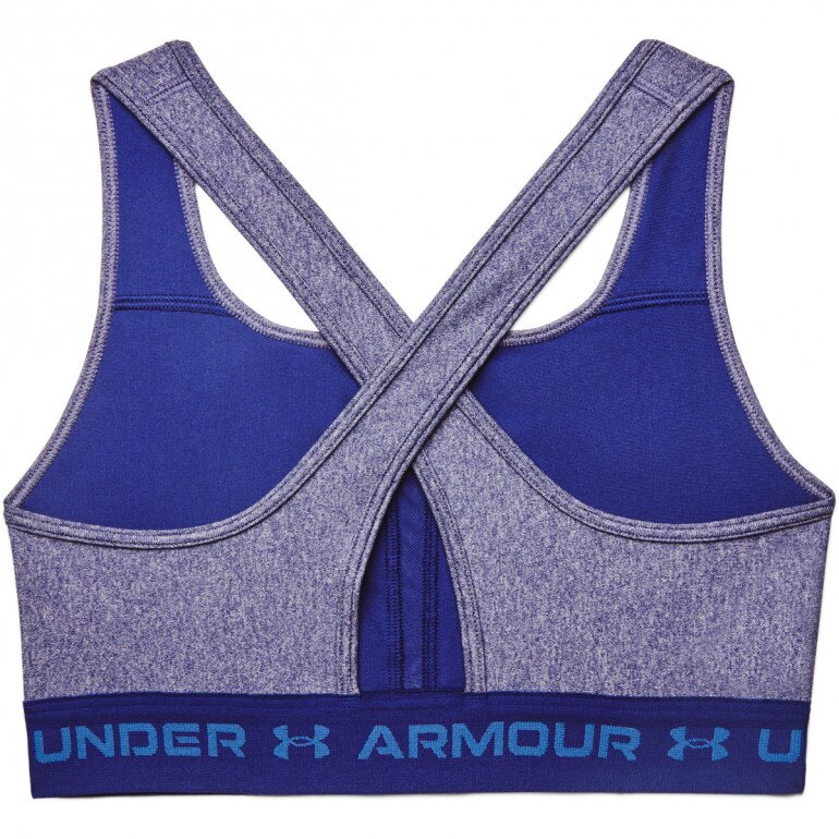 Biustonosz treningowy UNDER ARMOUR UA Crossback Mid Heather Bra - granatowy