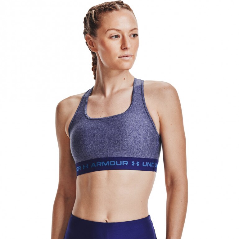 Biustonosz treningowy UNDER ARMOUR UA Crossback Mid Heather Bra - granatowy