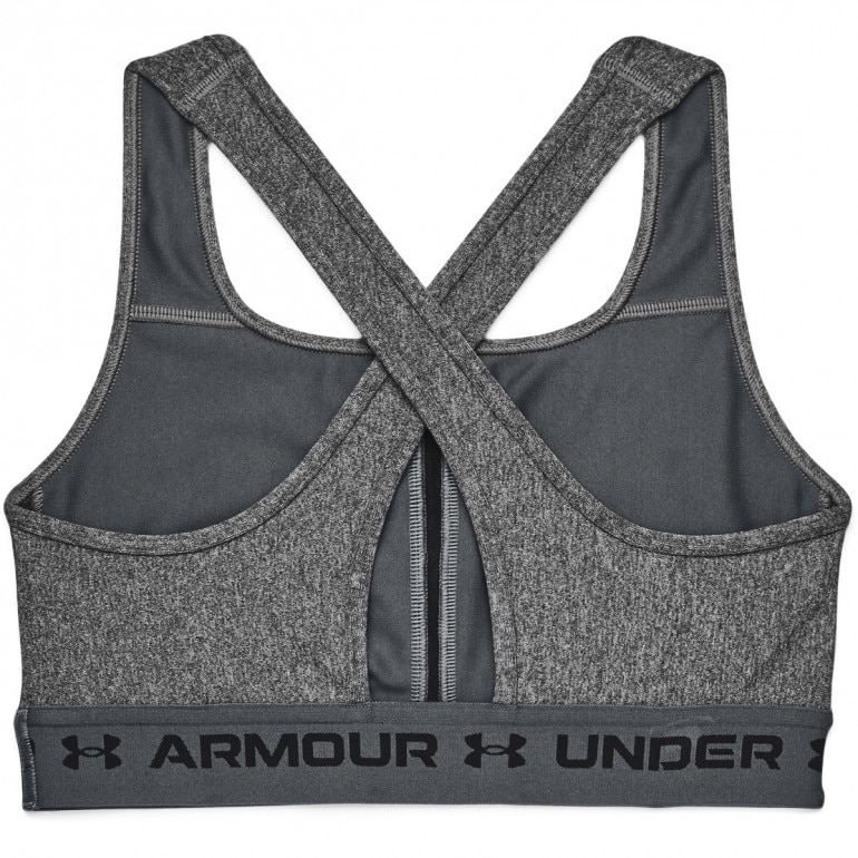 Biustonosz treningowy UNDER ARMOUR UA Crossback Mid Heather Bra - czarny