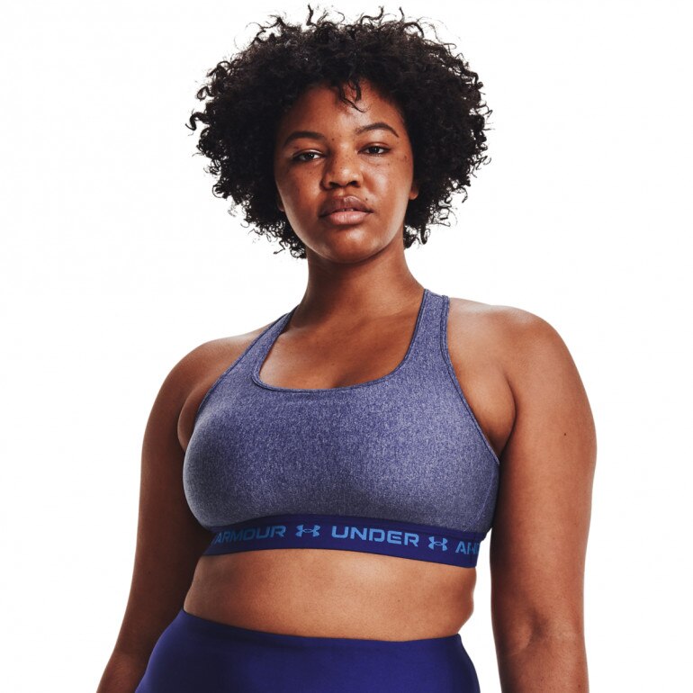 Biustonosz treningowy UNDER ARMOUR UA Crossback Mid Heather Bra - granatowy