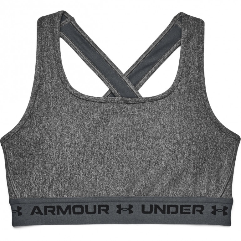 Biustonosz treningowy UNDER ARMOUR UA Crossback Mid Heather Bra - czarny