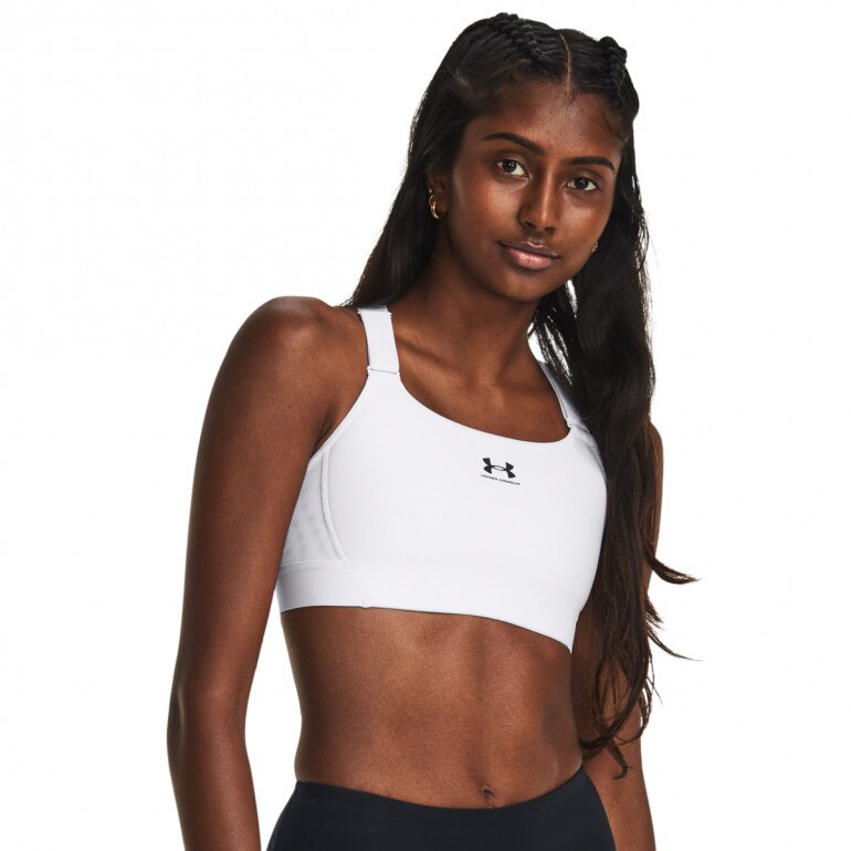 Biustonosz treningowy Under Armour UA HeatGear High - biały 