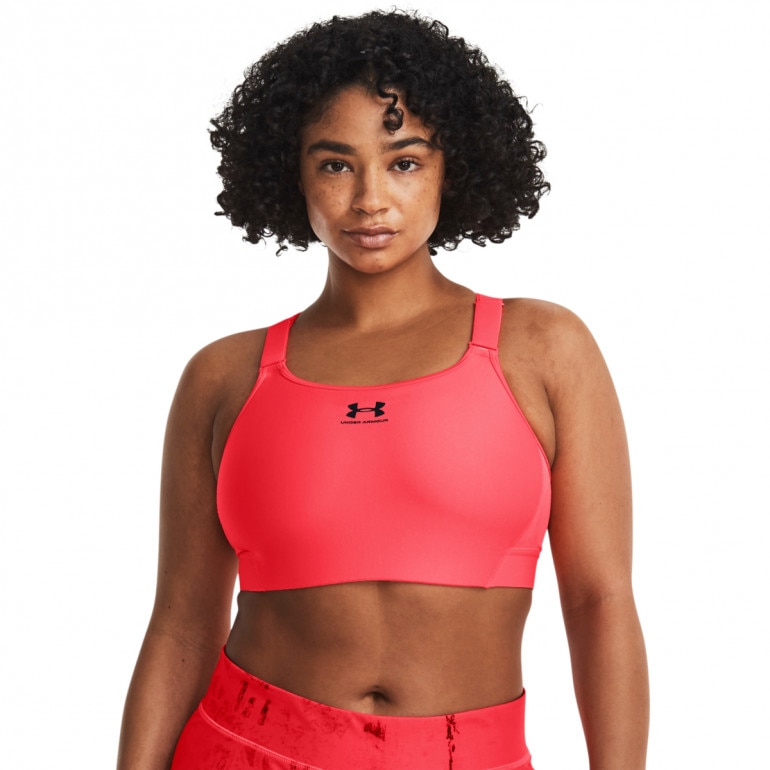 Biustonosz treningowy Under Armour UA HeatGear High - łososiowy 
