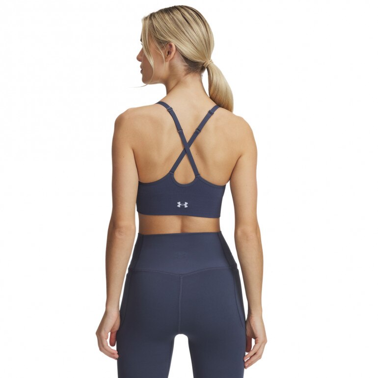 Damski biustonosz treningowy Under Armour Vanish Seamless Low Bra - granatowy