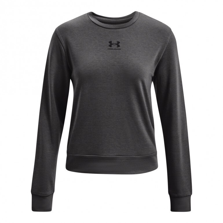 Damski longsleeve treningowy Under Armour Rival Terry Crew - szary