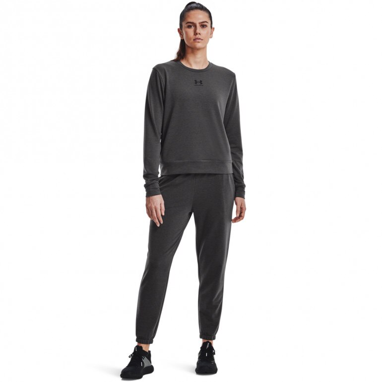 Damski longsleeve treningowy Under Armour Rival Terry Crew - szary