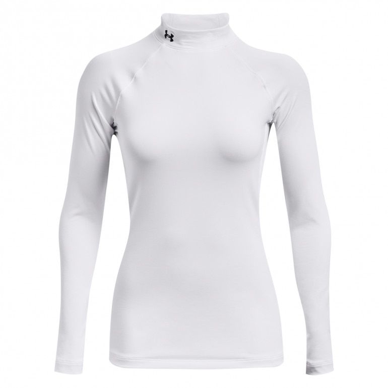 Damski longsleeve treningowy Under Armour UA CG Authentics Mockneck - biały