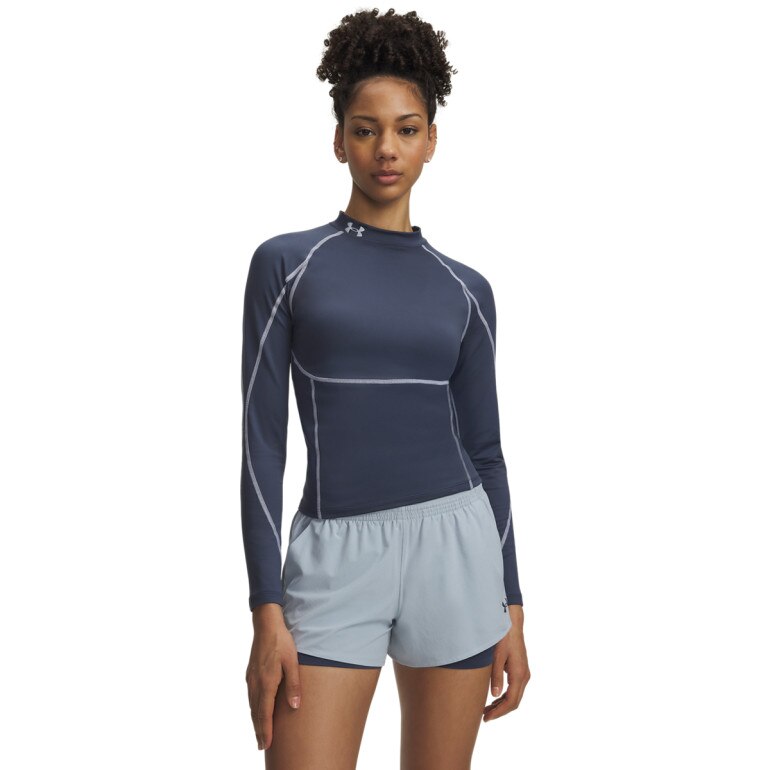 Damski półgolf kompresyjny Under Armour UA ColdGear Elite Mock - niebieski