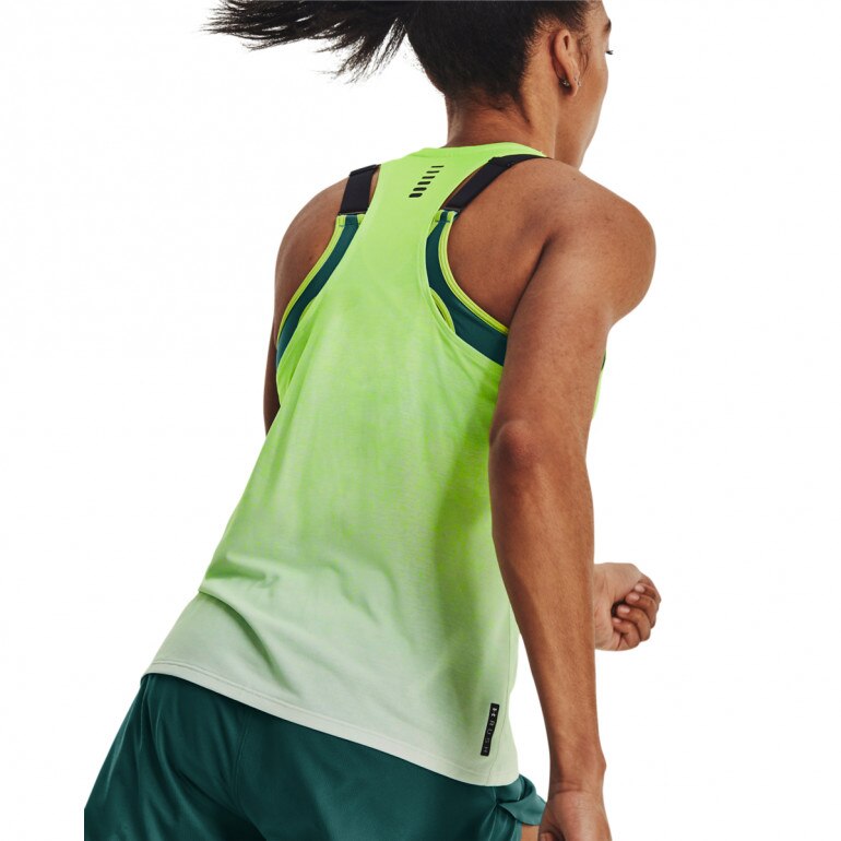 Damski top do biegania Under Armous UA Rush Run Singlet - limonka 