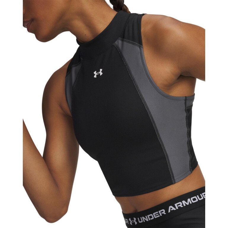 Damski top treningowy Under Armour HeatGear Rib - czarny