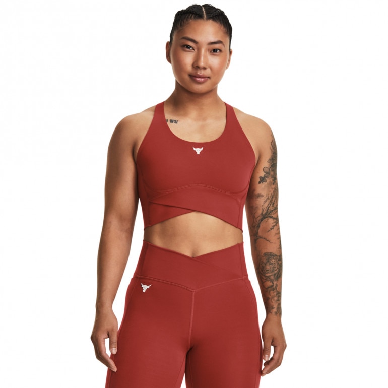 Damski top treningowy Under Armour Project Rock LetsGo Crssover Top - brązowy