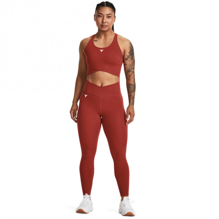 Damski top treningowy Under Armour Project Rock LetsGo Crssover Top - brązowy