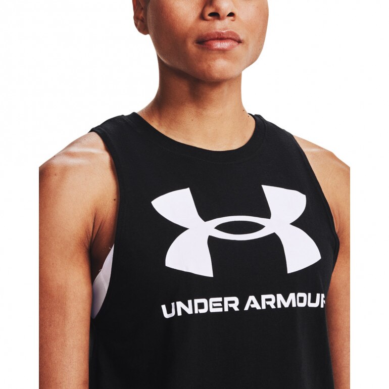 Damski top z nadrukiem Under Armour UA Live Rival Tank - czarny