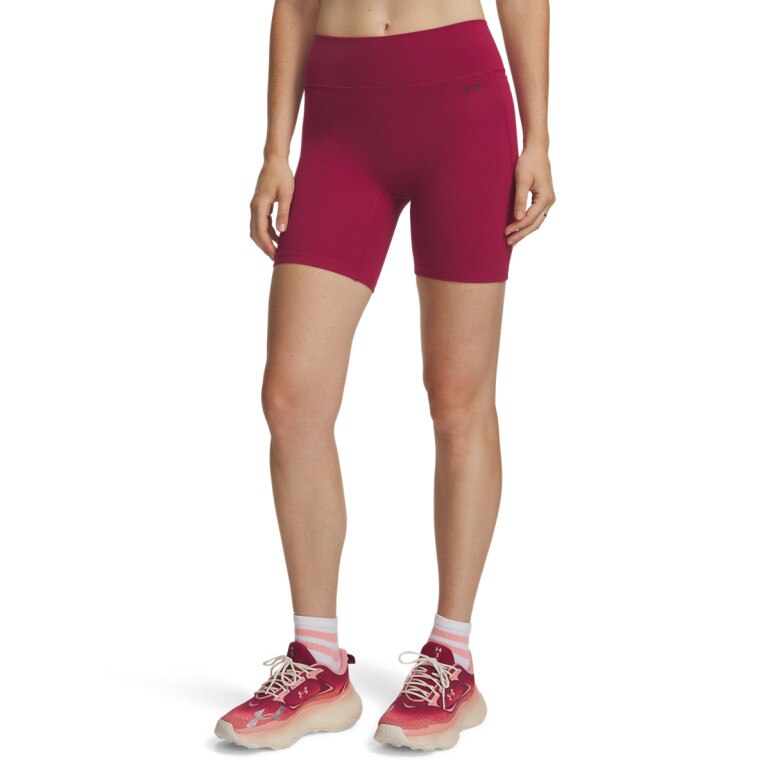 Damskie kolarki treningowe Under Armour Motion Bike Short - burgundowe