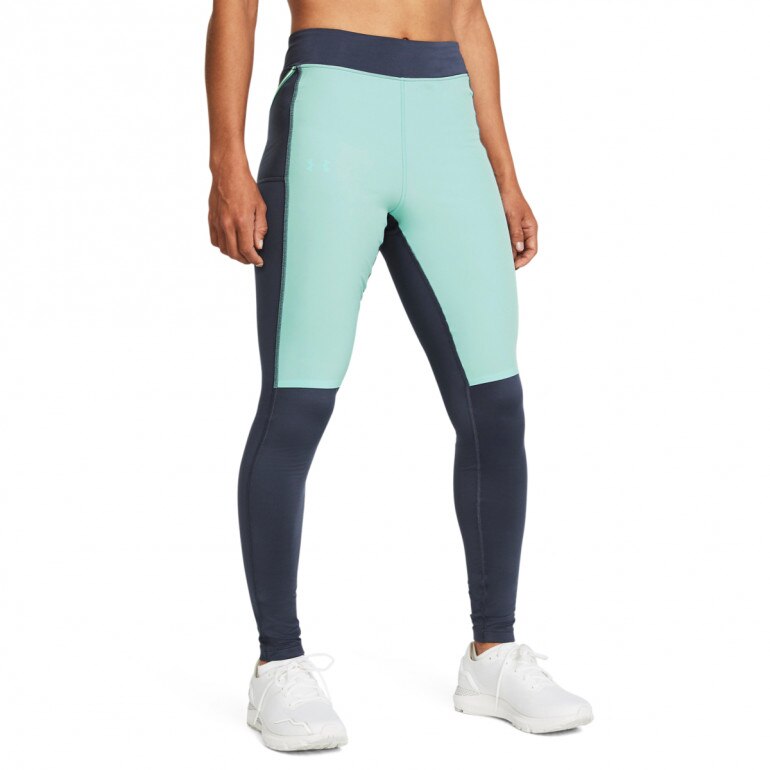 Damskie legginsy do biegania Under Armour UA Qualifier Cold Tight - miętowe