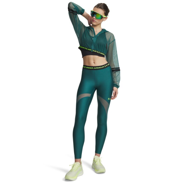 Damskie legginsy treningowe Under Armour HeatGear Mesh Legging - zielone