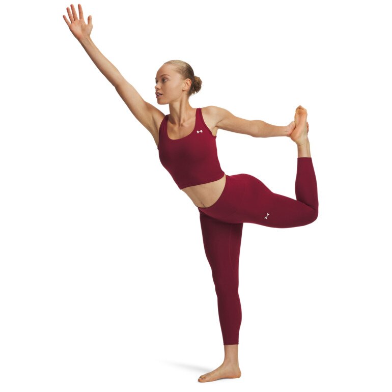 Damskie legginsy treningowe Under Armour Motion Ankle Leg Emea - bordowe