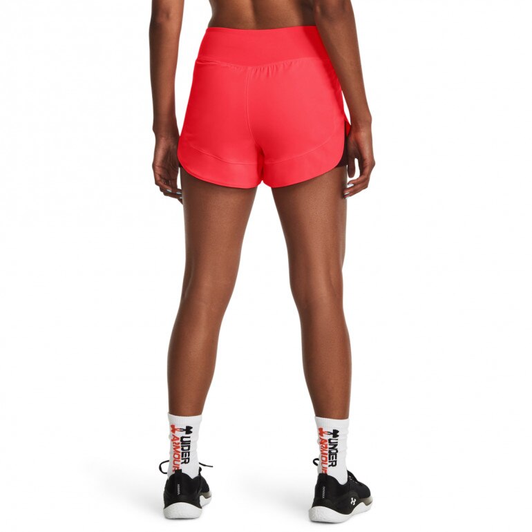 Damskie spodenki treningowe Under Armour Flex Woven 2-in-1 Short - łososiowe 