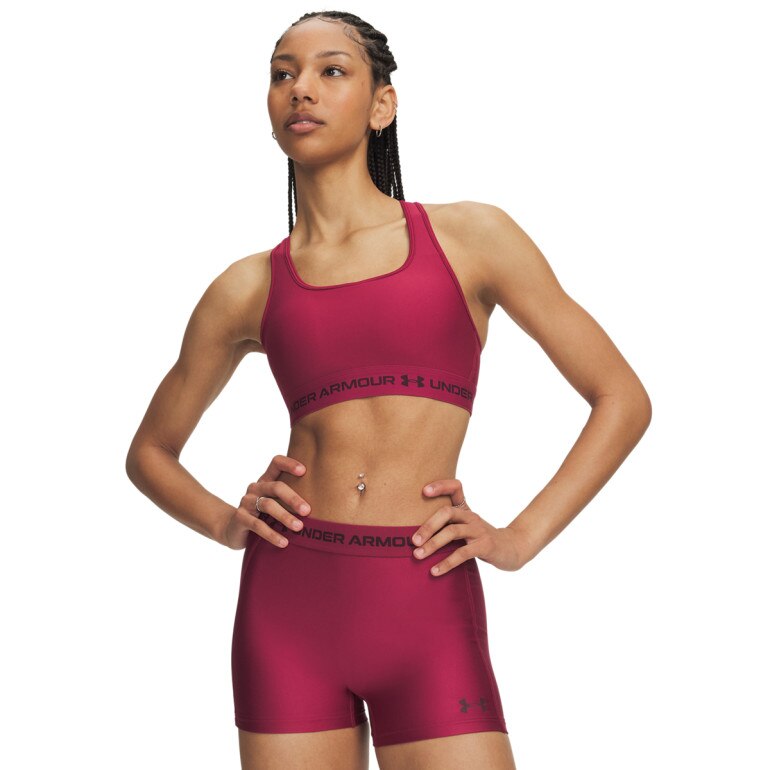 Damskie spodenki treningowe Under Armour HeatGear Shorty - burgundowe
