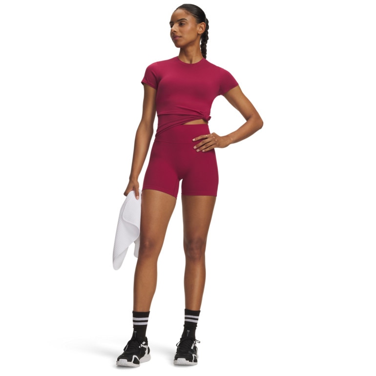 Damskie spodenki treningowe Under Armour UA Motion Middy - burgundowe