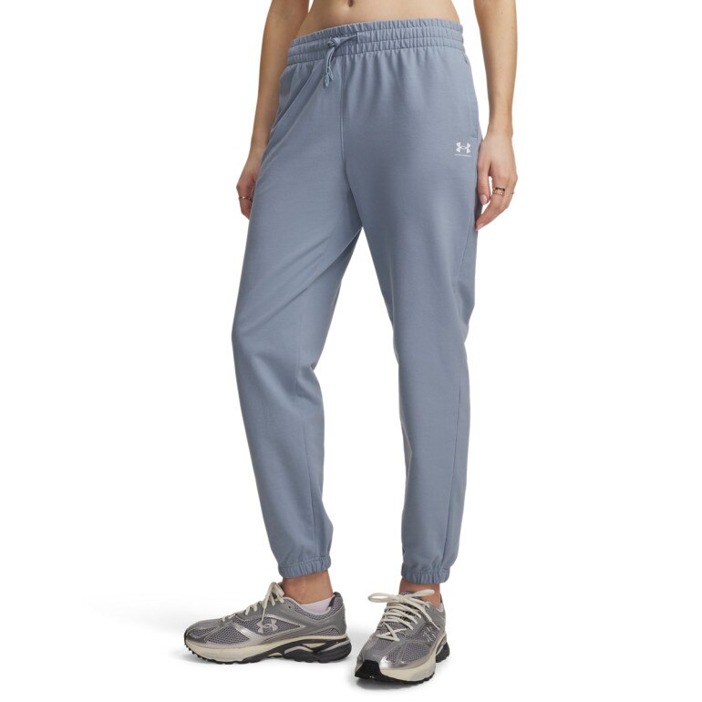 Damskie spodnie dresowe joggery Under Armour Sport Terry Jogger - niebieskie