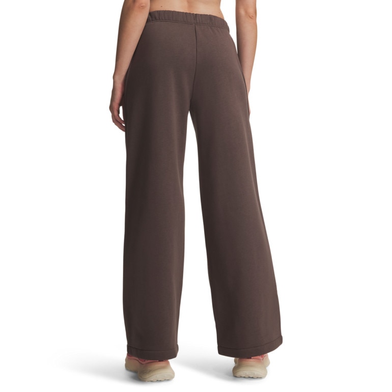 Damskie spodnie dresowe Under Armour Icon Fleece Sama Wide Leg - brązowe